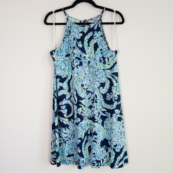 Lilly Pulitzer Margot Blue High Tide Scuba Swing Dress - Picture 2 of 11